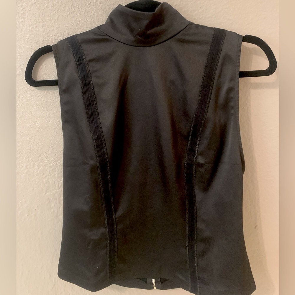 NWT Zara Silk black high neck top medium